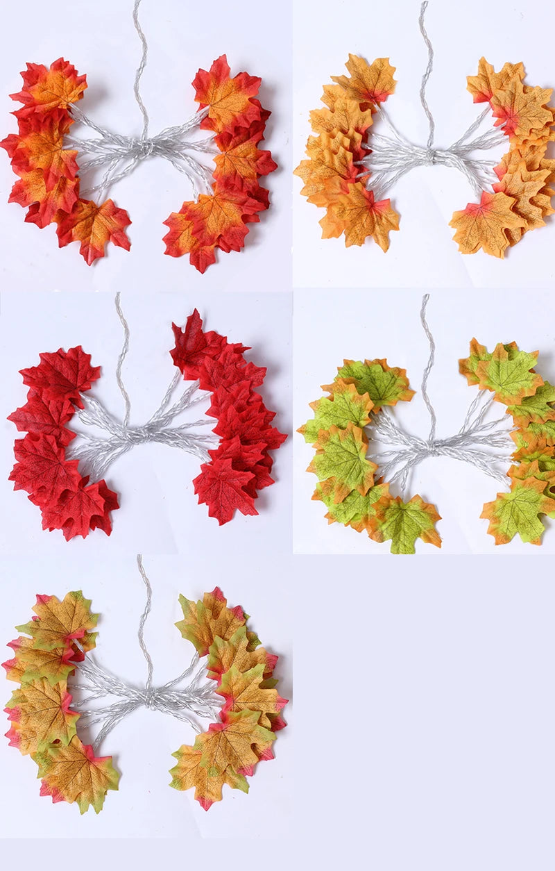 Christmas Artificial Maple Leaf Leaves LED Light