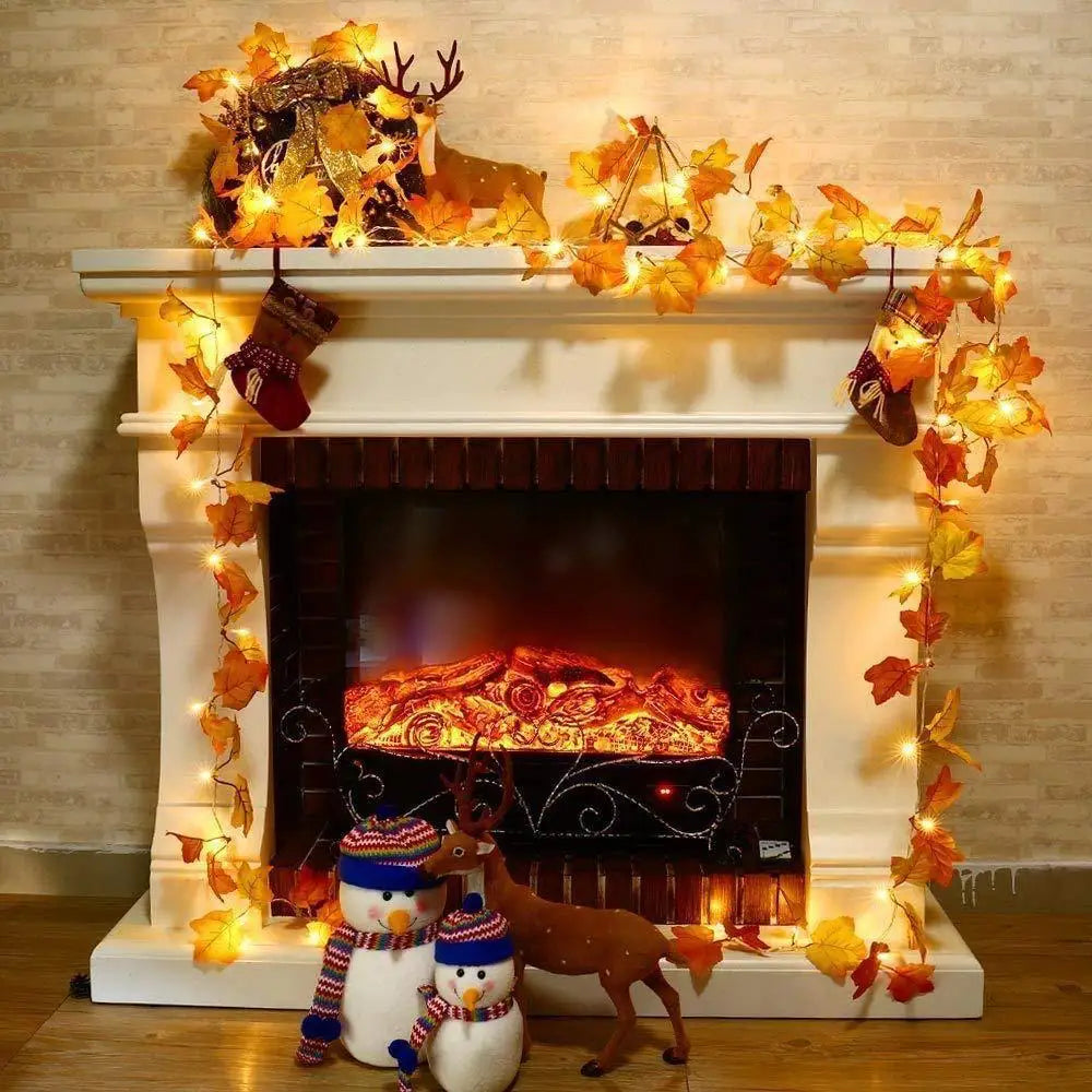 Christmas Artificial Maple Leaf Leaves LED Light