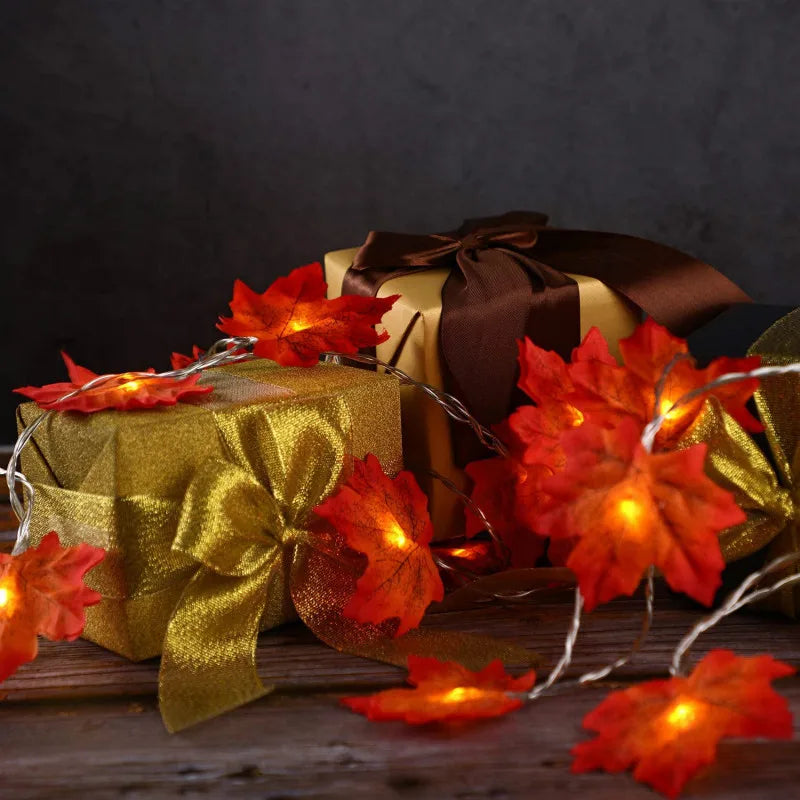 Christmas Artificial Maple Leaf Leaves LED Light