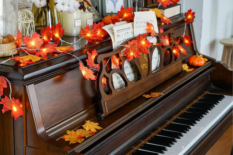 Christmas Artificial Maple Leaf Leaves LED Light
