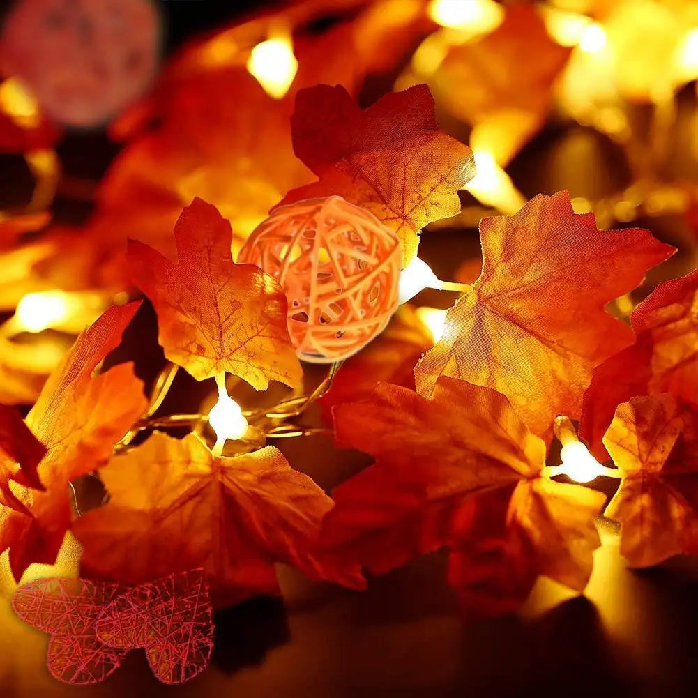 Christmas Artificial Maple Leaf Leaves LED Light