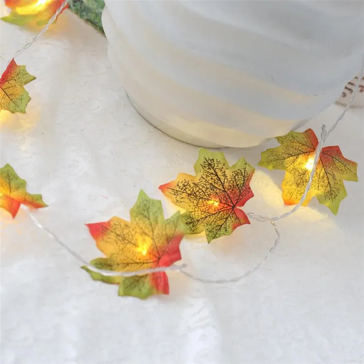 Christmas Artificial Maple Leaf Leaves LED Light