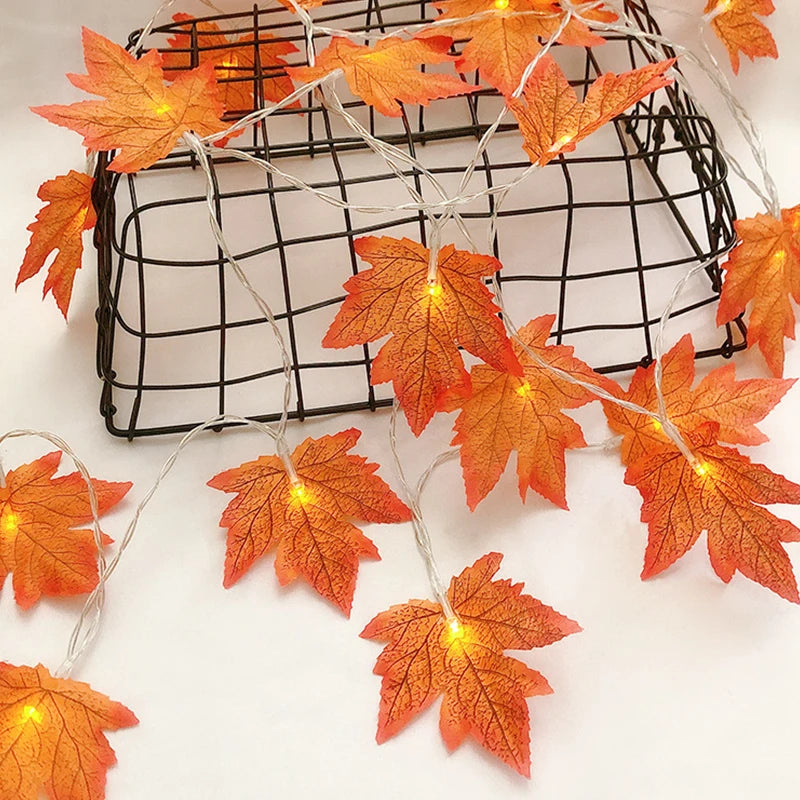 Christmas Artificial Maple Leaf Leaves LED Light