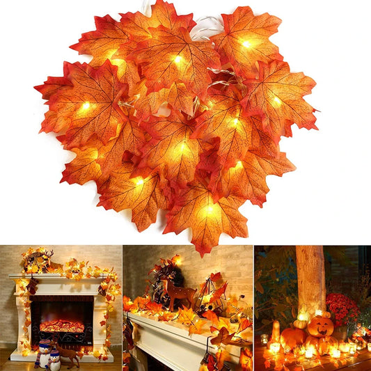 Christmas Artificial Maple Leaf Leaves LED Light