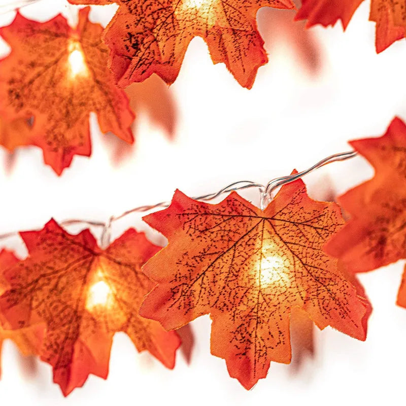 Christmas Artificial Maple Leaf Leaves LED Light